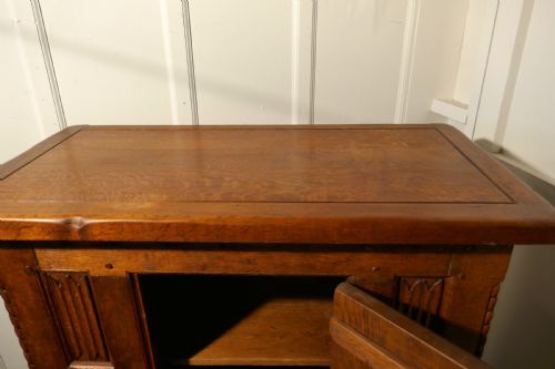 fig 7. French Arts and Crafts Gothic Carved Golden Oak Cupboard