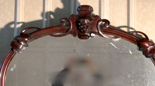 fig 2. A Large French Carved Mirror Mahogany Oval Mirror