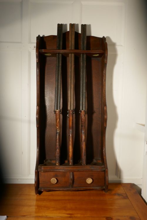 fig 3. 19th Century French Oak Hunting Lodge Shot Gun Rack