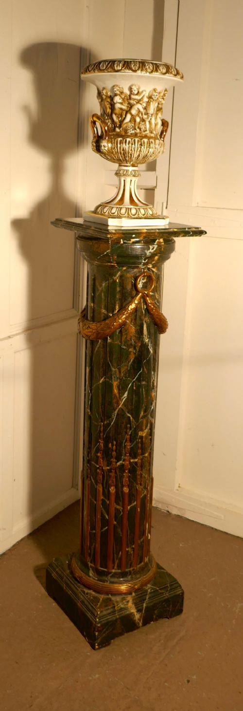 fig 1. A French Classical Column Pedestal in Simulated Marble