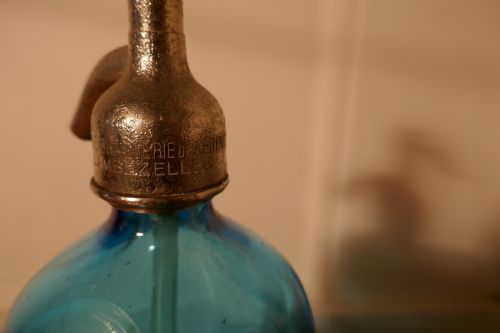 fig 2. Antique French Soda Syphon Blue Glass from Lambezellec, Brest