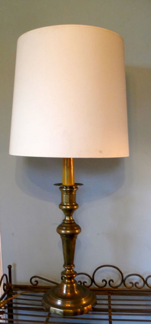 fig 2. Large French Brass Candlestick Table Lamp