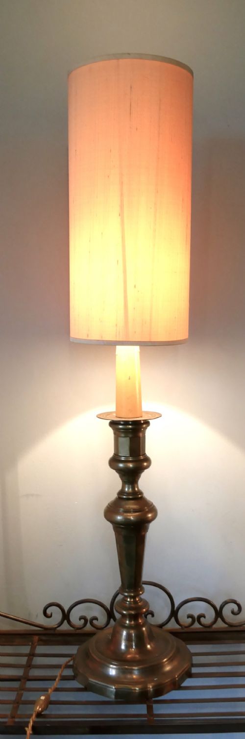 fig 3. Large French Brass Candlestick Table Lamp