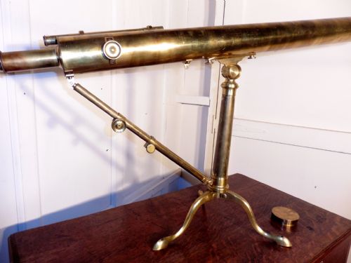 A  Large Brass Table Top Telescope by Thomas Jones
