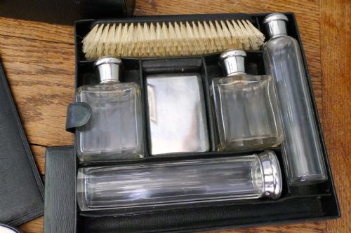 fig 3. Au Départ Fully Fitted Gentlemans Travelling Dressing Case, Hall Marked Silver