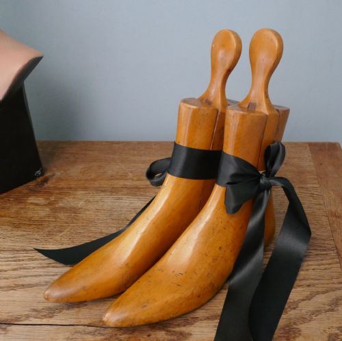 Attractive 19th Century French Ladies Ankle Boot Wooden Stretchers