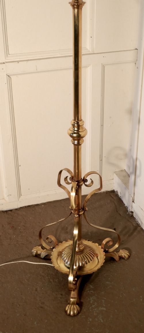 fig 1. Arts and Crafts Brass Floor Lamp Rococo Standard Lamp