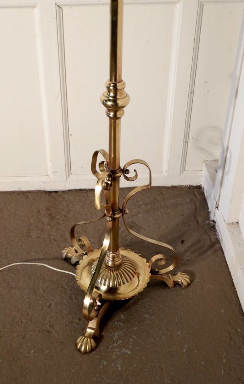 fig 2. Arts and Crafts Brass Floor Lamp Rococo Standard Lamp