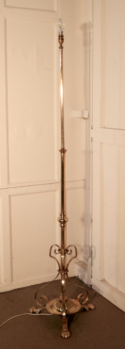fig 3. Arts and Crafts Brass Floor Lamp Rococo Standard Lamp