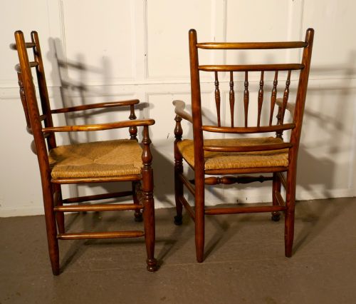 fig 1. A Set of 6 Ash Spindle Back Country Dining Chairs