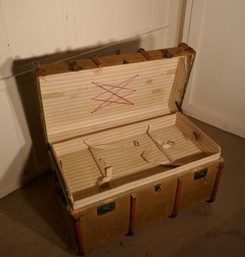 fig 3. A Large Vintage Drew and Sons Canvas Steamer Trunk