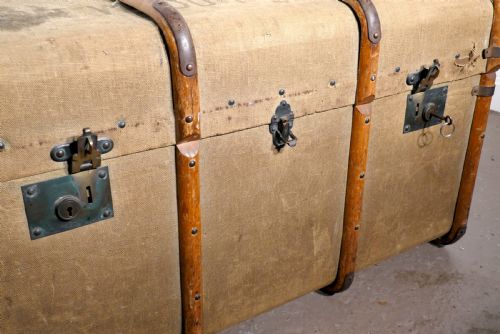 fig 4. A Large Vintage Drew and Sons Canvas Steamer Trunk