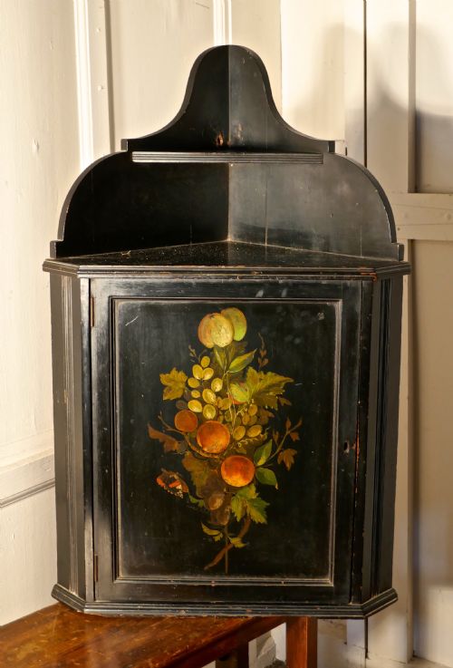 fig 1. Victorian Painted Ebonised Corner Cabinet