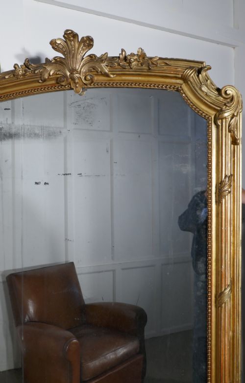 fig 1. A Very Large French Shabby Gilt Console Mirror