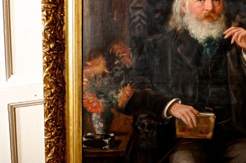 fig 4. Very Large Oil Painting, Portrait of an Old Gentlman and His dog