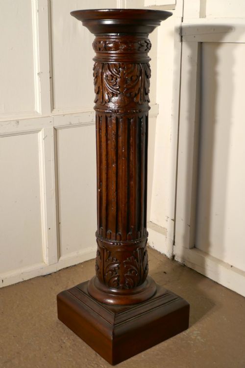 fig 3. A Pair of 18th Century Carved Solid Mahogany Pedestals