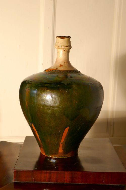 fig 1. 19th Century Terracotta Olive Oil Jug from Portugal 