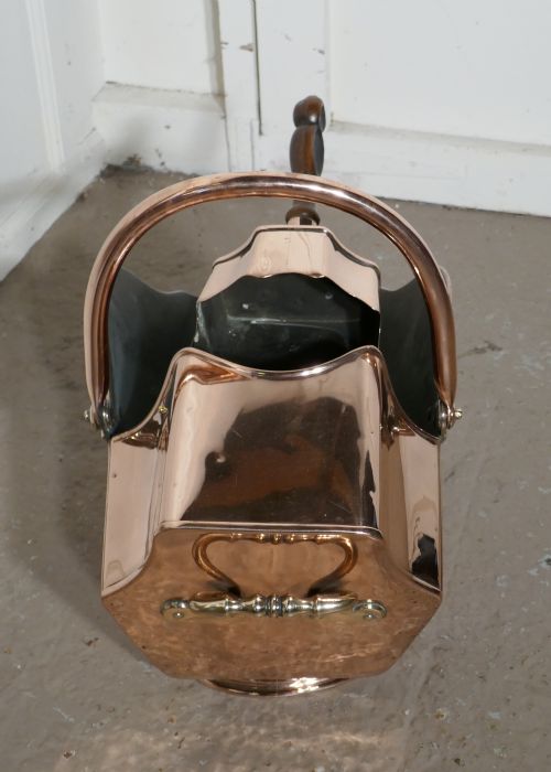 fig 2. Superb Quality Arts and Crafts Copper Helmet Coal Scuttle