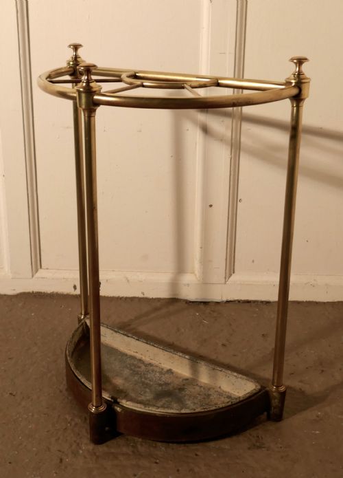 fig 2. Victorian Half Round Brass and Iron Stick Stand or Umbrella Stand