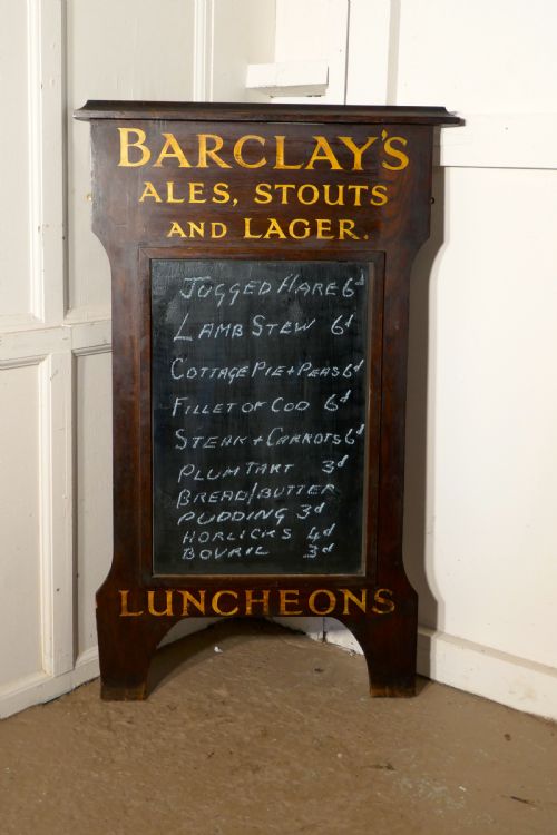 Barclay’s Brewery Oak Hotel Black Board or Menu Board