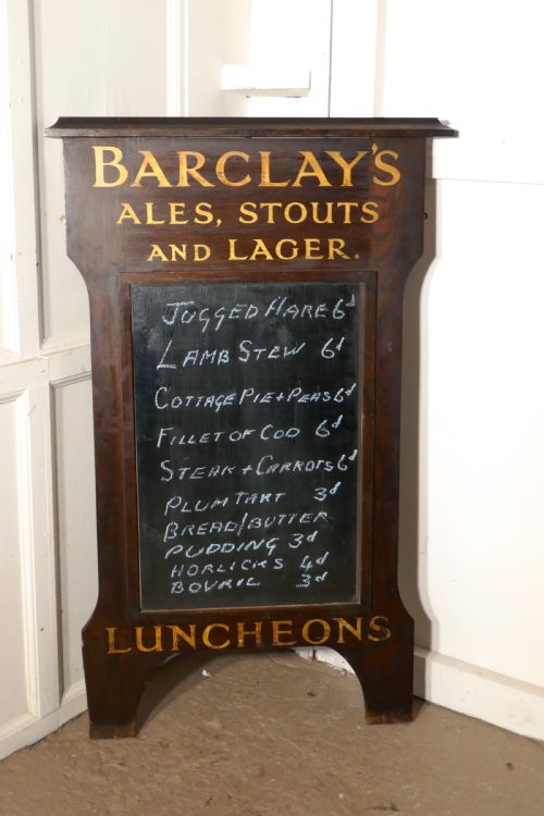 fig 3. Barclay’s Brewery Oak Hotel Black Board or Menu Board