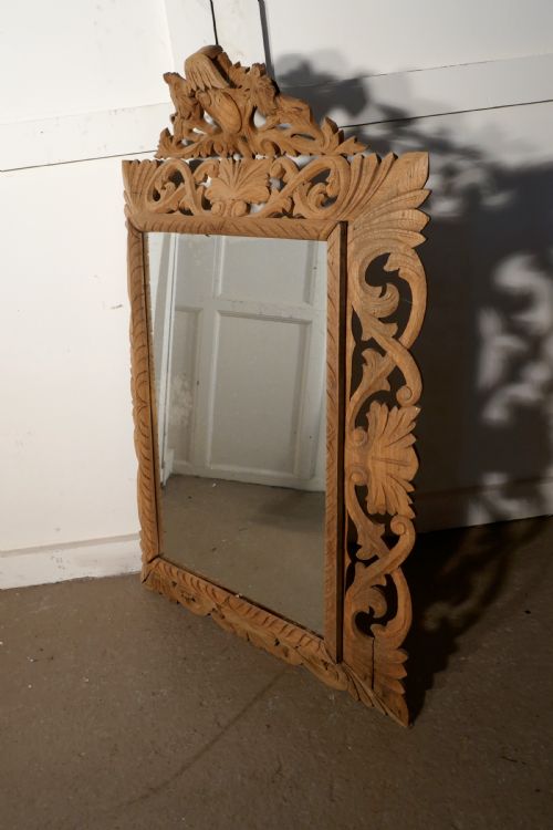 fig 3. Large French Carved Bleached Oak Mirror