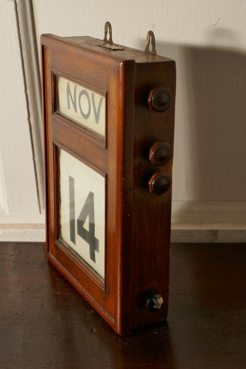 fig 1. Victorian Mahogany Wall Calendar
