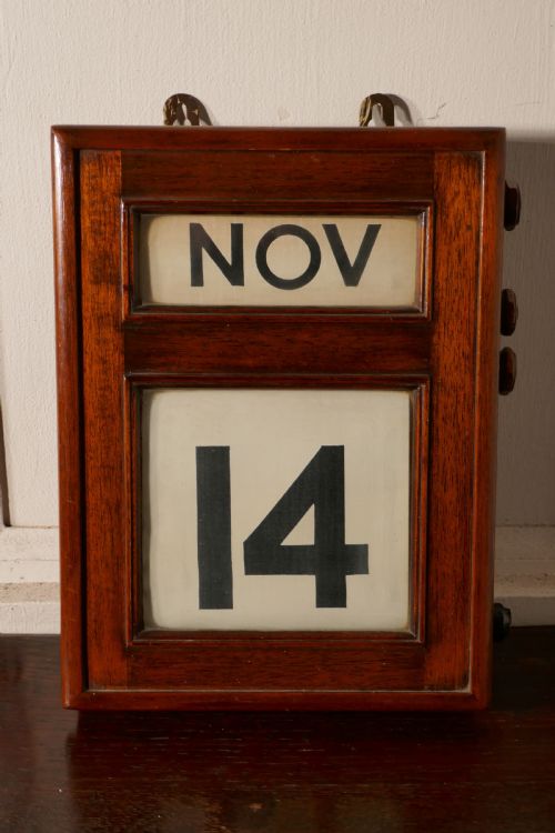 fig 2. Victorian Mahogany Wall Calendar