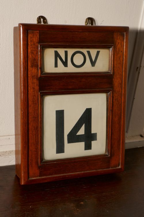 fig 3. Victorian Mahogany Wall Calendar