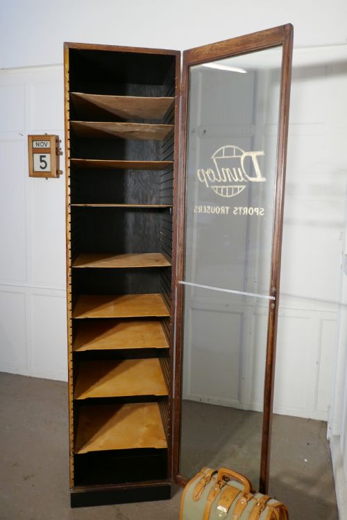 fig 4. Vintage Art Deco Tall Haberdashery Dunlop Sports Cabinet,
