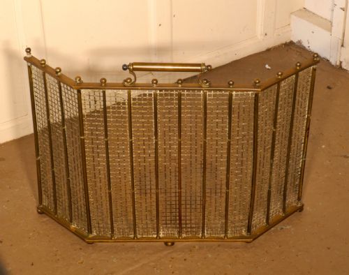 fig 1. Unusual Folding Brass Fire Guard