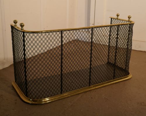 A Victorian Brass and Iron Fender or Fireguard