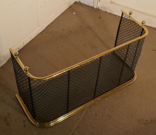 fig 1. A Victorian Brass and Iron Fender or Fireguard