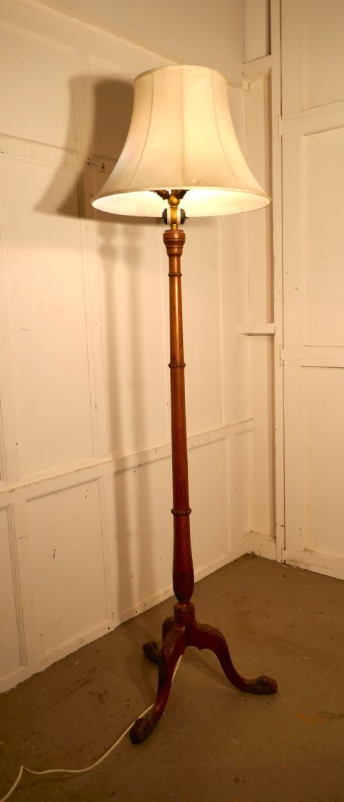 fig 2. A Carved Blonde Mahogany Floor Standing Lamp