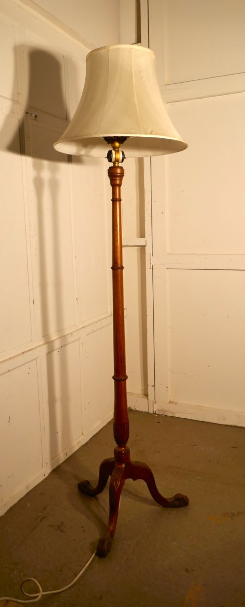 fig 3. A Carved Blonde Mahogany Floor Standing Lamp