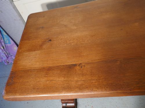 fig 1. Large French Arts and Crafts Golden Oak Refectory Table