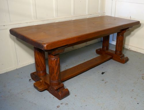 fig 2. Large French Arts and Crafts Golden Oak Refectory Table