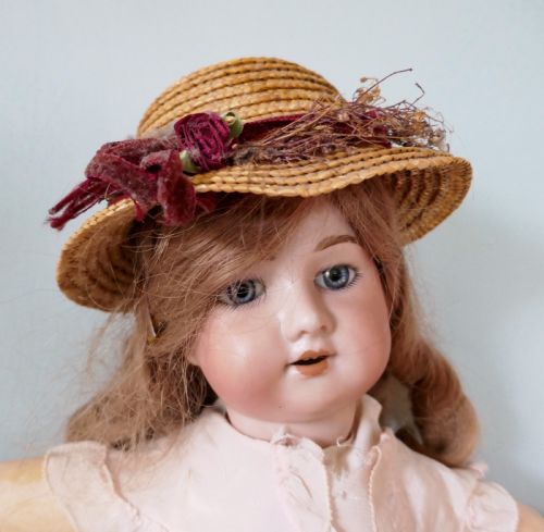fig 1. 19th Century Character Doll with Wig and Clothes