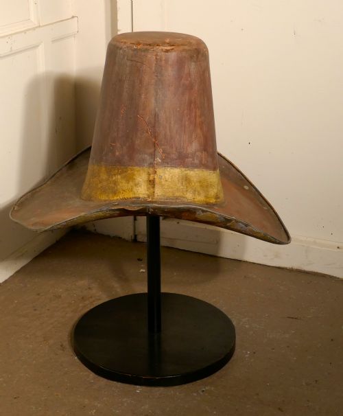 fig 4. 19th Century Giant American 10 Gallon Hat Original Shop Metal Trade Sign