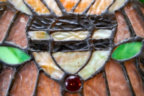 fig 2. Large Art Nouveau Stained Glass Panel for a Window or Door