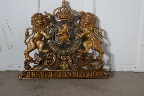Belgian Cast Iron Heraldic Coat of Arms Shield