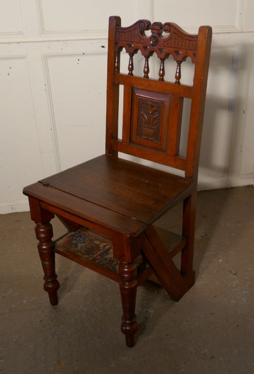 Edwardian Metamorphic Library Chair or Library Steps