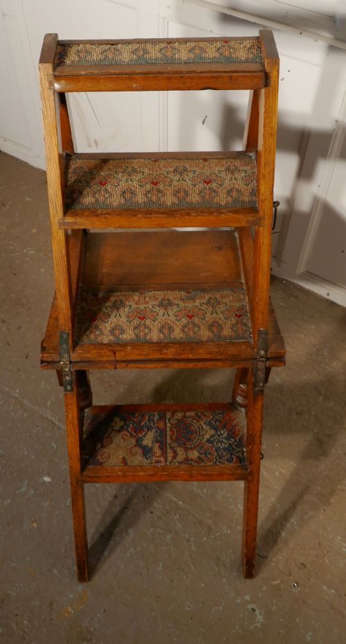 fig 1. Edwardian Metamorphic Library Chair or Library Steps