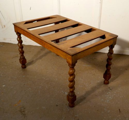 Victorian Oak Luggage Rack, Suitcase Stand