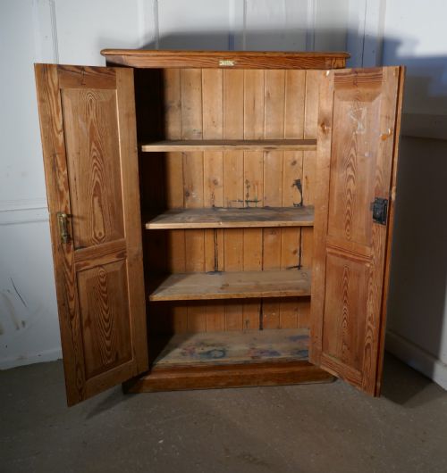 fig 2. Sign Painted Pitch Pine School Cupboard, Sports Equipment Cupboard
