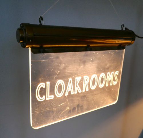 fig 1. Art Deco Illuminated Hotel Cloakroom Sign