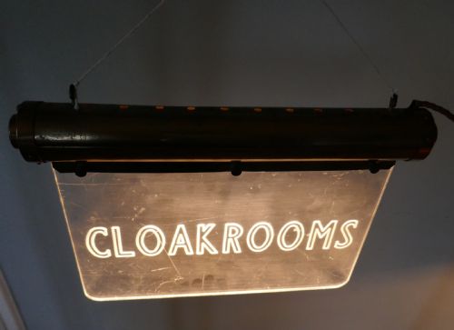 fig 2. Art Deco Illuminated Hotel Cloakroom Sign