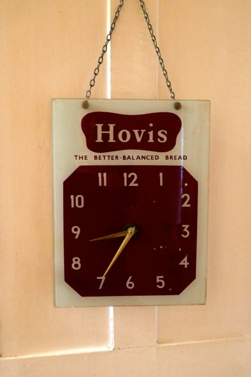 Hovis Smiths Painted Glass Advertising Clock