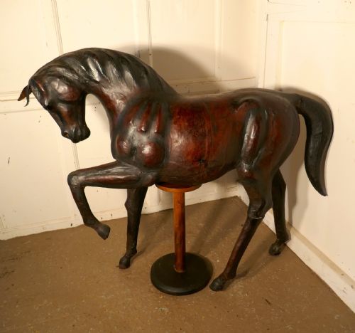 fig 1. Large Arts and Crafts Leather Model of a Horse