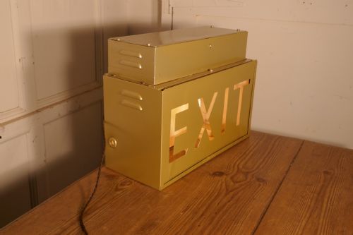 fig 1. Gold Odeon Cinema EXIT Sign Electric Light